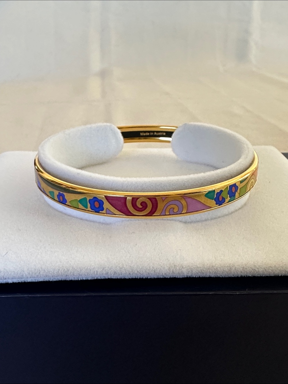 Frey Willie Gold-Tone Multicolor Enamel Cuff Bracelet